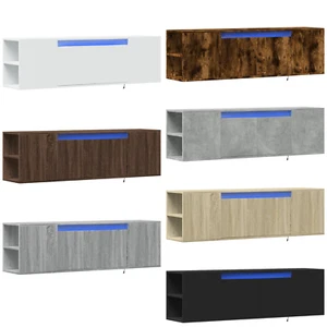 Modern TV Wall Cabinet Media Entertainment Television RGB LED Lights Wall Unit - Picture 1 of 43