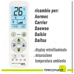 Mando a Distancia Para Acondicionador de Aire Carrier Daewoo daikin Daitsu - Imagen 1 de 1