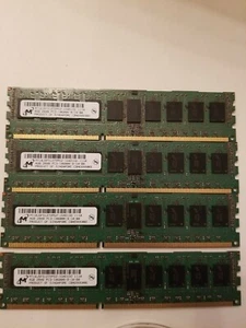 16GB 4 4GB RAM PC3-10600R RDIMM Micron MT18JSF51272PDZ-1G4D1DD Server Memory RA - Picture 1 of 4