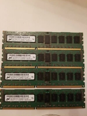 16GB 4 4GB RAM PC3-10600R RDIMM Micron MT18JSF51272PDZ-1G4D1DD  Server Memory RA - Image 1 of 4