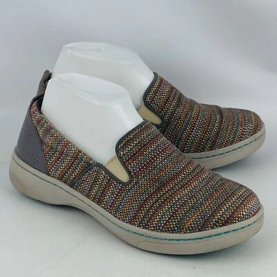 Womens 38 US 7.5-8 Dansko Belle Slip On Sneakers Textured Canvas Striped Shoes - Image 1 of 4