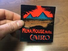 Original Vintage label: early -- MENA HOUSE Hotel - Cairo Egypt - mint unused