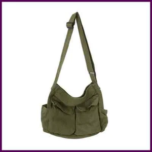 Arbeitskleidung Canvas Schultertasche große Kapazität Retro Messenger Bag neu Student - Bild 1 von 26
