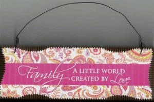 New Family a Little World Created by Love Wall Sign Plaque - NWT - 7" x 2.5" - Picture 1 of 1