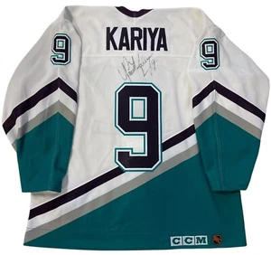 PAUL KARIYA SIGNED 1994 MIGHTY DUCKS OF ANAHEIM CCM AUTHENTIC JERSEY BECKETT COA - Picture 1 of 8