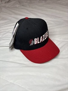 Vintage 90s Wool New Era 59/50 NBA Portland Trailblazers Hat Fitted Size 7 & 3/8 - Picture 1 of 13