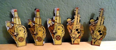 JUEGO DE 5 DOUGHBOYS LITOGRÁFICOS DE HOJALATA WWL DE COLECCIÓN MARX TOYS CON OBÚS Y ARMAS ANTIAÉREAS Foto 1 de 4