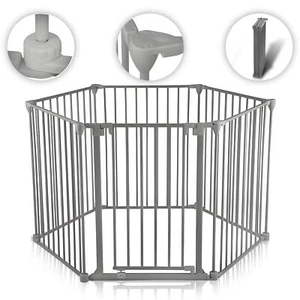 Baby Vivo Kaminschutzgitter 380 cm XXL Kinderlaufgitter Absperrgitter Grau - Bild 1 von 7