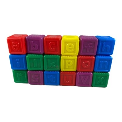 Lot of 18 Vintage Colorful Plastic Alphabet Animal Texture Kid Building Blocks - Image 1 of 4