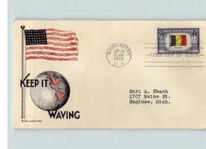 BELGIO, Paese invaso nella seconda guerra mondiale, cachet Clifford, "Keep it Waving" Amer - Foto 1 di 1