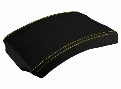 Cubierta de tapa de consola de fibra de carbono para Chrysler Pacifica 2004-2008 puntada amarilla Foto 1 de 4