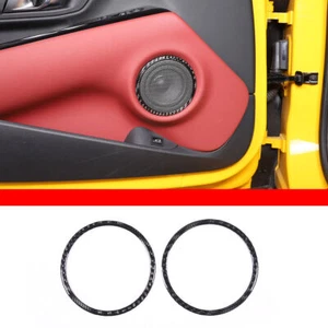 Real Carbon Fiber Door Horn Speaker Ring Cover Trim For Toyota Supra 2019-2022 - Picture 1 of 10