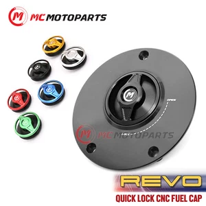 REVO Black Quick Lock Fuel Cap For Ninja 650R 06 07 08 09 10 11 12 13 14 15 16 - Picture 1 of 5