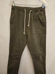 Pantalones Divididos Para Hombre Caqui Verde Pull on Pantalones con Pierna Elástica Talla 28 - Imagen 1 de 11