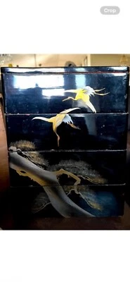 Fiambreras antiguas japonesas de laca Ceremonial Bento Foto 1 de 4