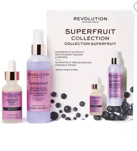 x2 NEW REVOLUTION Skin Care Sets (SUPER FRUITS SERUM/PRIMER & ESSENCE SPRAY) - Picture 1 of 2