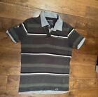 Jack & Jones Polo Shirt Short Sleeve, Khaki Green Striped Size L 40” Chest