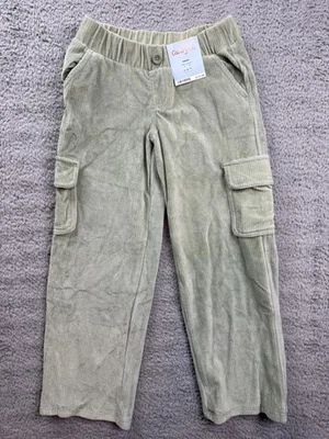 Cat & Jack Pants Boys Small 6/7 Sage Green Corduroy Cargo Pull-On Elastic Waist - Image 1 of 4