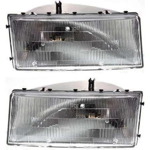 Headlights Headlamps Left & Right Pair Set for Chrysler Lebaron Spirit Acclaim - Picture 1 of 10