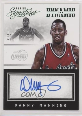 2013-14 Panini Signatures Dynamic Ink Green /5 Danny Manning #1 Auto - Image 1 of 2
