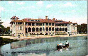 Detroit MI-Michigan, Casino, Belle Isle Vintage Souvenir Postcard - Picture 1 of 2