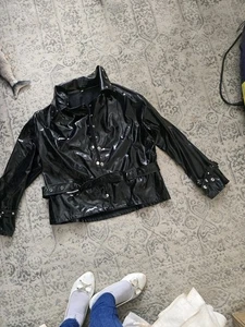 Wet Look Black Women's Jacket - Picture 1 of 6
