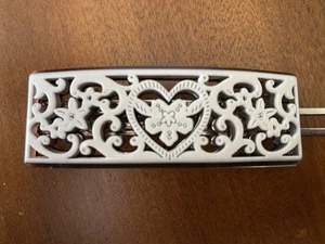 Silver And White Hair Clip 2 3/4”Long Made In France - Picture 1 of 2