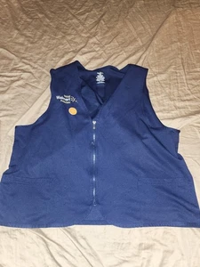 Walmart Employee Uniform Vest Adult XL Blue Zip Up With Pockets  - Picture 1 of 7