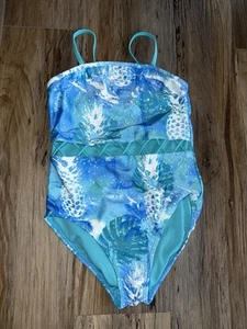 Little Girls Size 12 Blue  One Piece With Cutouts One Piece Swimsuit - Picture 1 of 5