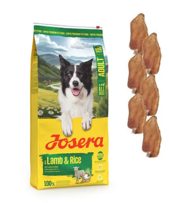 12,5kg Josera Lamm & Reis Adult Hundefutter + 6 Kaninchenohren - Bild 1 von 4