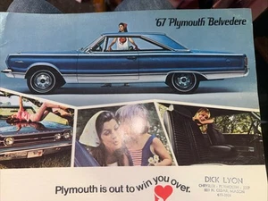 1967 Plymouth Belvedere Brochure ORIGINAL—bagged - Picture 1 of 1