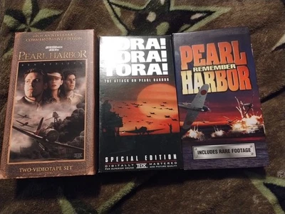 Lot Of 3 Pearl Harbor,Tora Tora Tora,Pearl Remember Harbor, Pearl Harbor 2 Vhs Foto 1 de 4