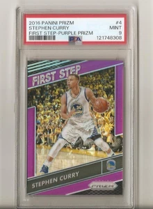 2016-17 Panini Prizm Stephen Curry First Step Purple Prizm 33/75 #4 PSA 9 POP 5 - Bild 1 von 2