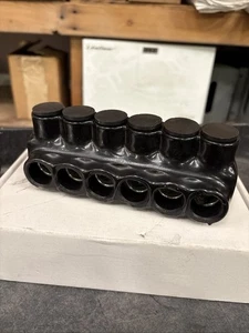 Polaris IPLD 350-6 Black Multi-Tap Pre-Insulated Connector 6-Port, 350MCM-10AWG - Picture 1 of 5
