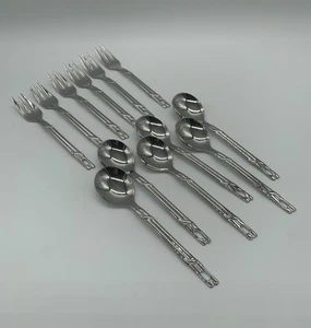 WMF Summerset Cromargan 6 Kaffeelöffel Teelöffel mit 6 Kuchengabeln Hängebesteck - Bild 1 von 6