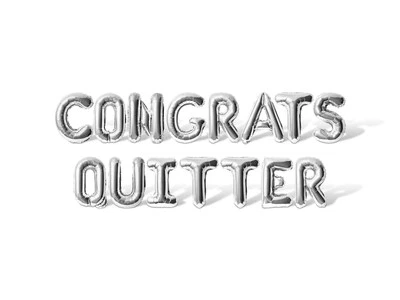 CONGRATS QUITTER Letter Balloon Banner - DIY Retirement Party Decorations - Image 1 of 4