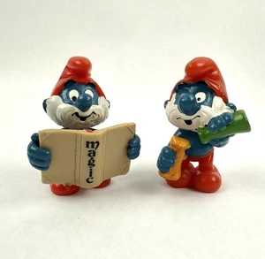 Peyo Laboratory Papa Puffo 20164 1983 & Wizard Magic Papa Puffo 20174 1983 ottime condizioni - Foto 1 di 19