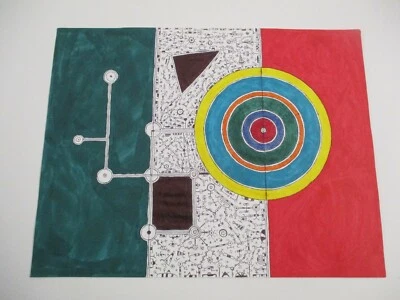 MYSTERY VINTAGE CONTEMPORARY SPACE ATOMIC MODERNIST DRAWING FUNK CUBIST RETRO - Image 1 of 4