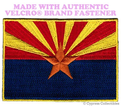VELCRO INC. ARIZONA STATE FLAG PATCH EMBROIDERED SYMBOL APPLIQUE w/ VELCRO® Brand Fastener