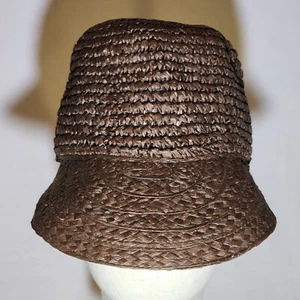 Liz Clairborne Rackable Stowaway Woven Brown Sun Hat - NEWW/TAG - Picture 1 of 11