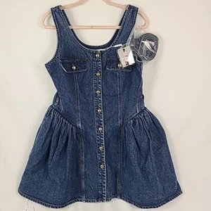 NWT Self Portrait Flared Denim Mini Dress US 10 UK 14 Retail $380 - Picture 1 of 8