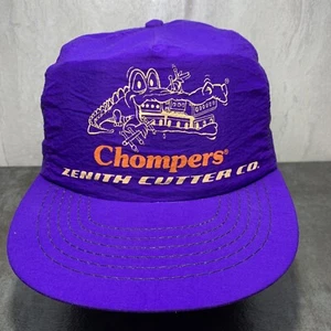 Vintage Chompers Zenith Cutting Co. Hat Purple Cap Made in USA Flyweight H30 - Picture 1 of 8