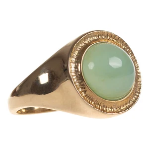 Ring in Gold 375 mit Chalzedon Cabochon Gr. 53/16,8 mm (D3419) - Bild 1 von 5