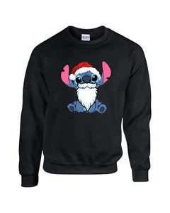 Santa Beard Stitch Disney Christmas Jumper, Ohana Xmas Gift Top, Unisex Jumper - Picture 1 of 12