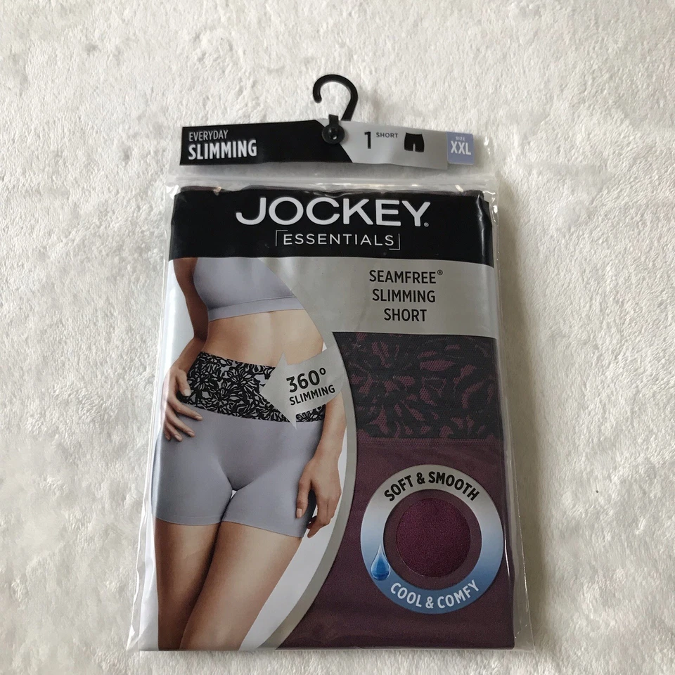 Jockey Essentials Women's Seamfree Slimming Short Cooling Shapewear Size XXL Red