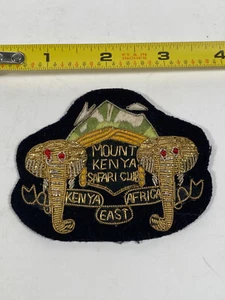 Vtg MOUNT KENYA SAFARI CLUB Blazer Patch Badge GOLD Bullion East Africa *RARE* - Picture 1 of 2
