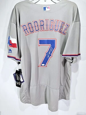 Ivan 'Pudge' Rodriguez #7 Texas Rangers Auto Signed Majestic Jersey JSA New Tags - Image 1 of 4