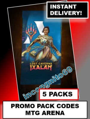 MAGIC MTGA MTG ARENA CODE CARD 5 Promo Pack Booster 5 CODES LOST CAVERNS IXALAN - Image 1 of 4