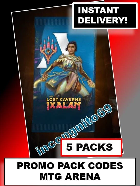 MAGIC MTGA MTG ARENA CODE CARD 5 Promo Pack Booster 5 CODES LOST CAVERNS IXALAN - Image 1 of 4