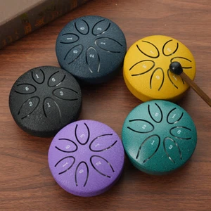 Mini tambor de lengua de acero 3 pulgadas 6 notas bolsillo Handpan instrumento de percusión - Imagen 1 de 17